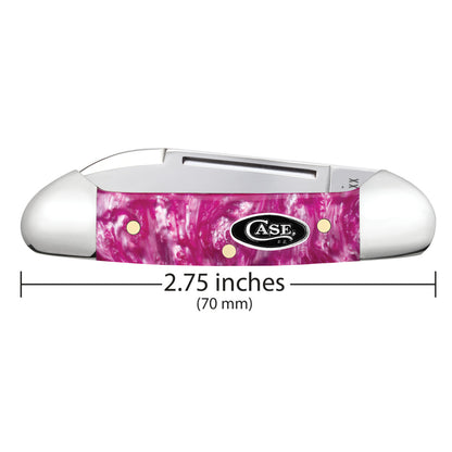 Smooth Pink Crackle Kirinite® Baby Butterbean Dimensions