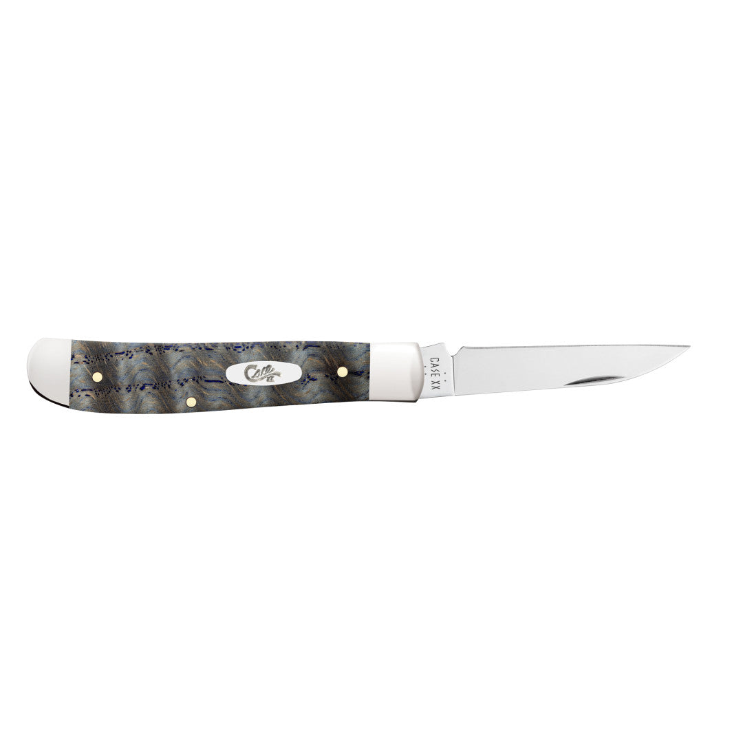 Smooth Blue Curly Oak Mini Trapper Open