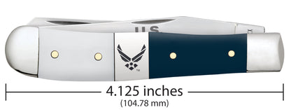 U.S. Air Force™ Smooth White/Blue Synthetic Trapper Gift Set dimensions.