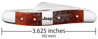 Jeep® Medium Stockman Gift Set - Peach Seed Jig Chestnut Bone w/ Embellished Center Bolster  dimensions.