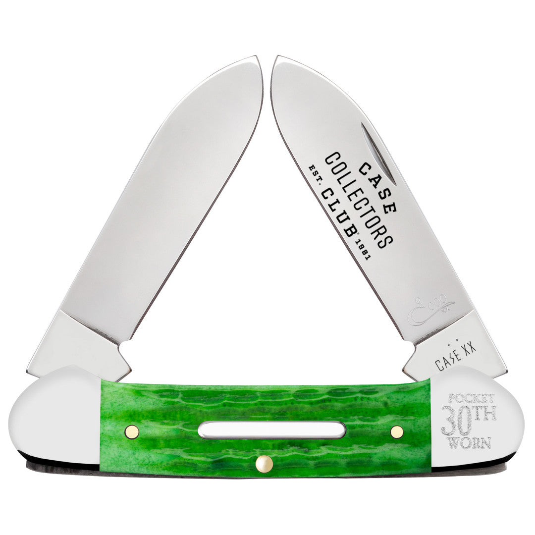 CCC® | Pocket Worn® Bright Green Bone Canoe – caseknives.com