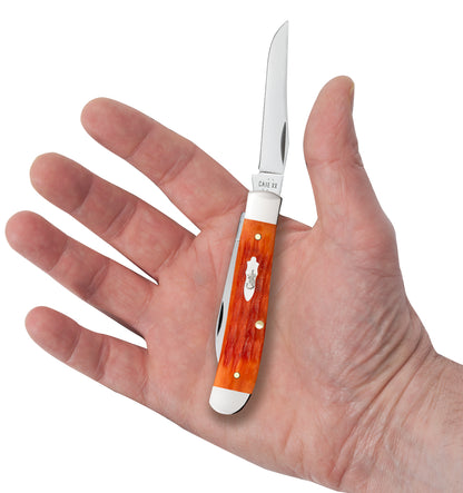 Crandall Jigged Tequila Sunrise Bone Mini Trapper in Hand