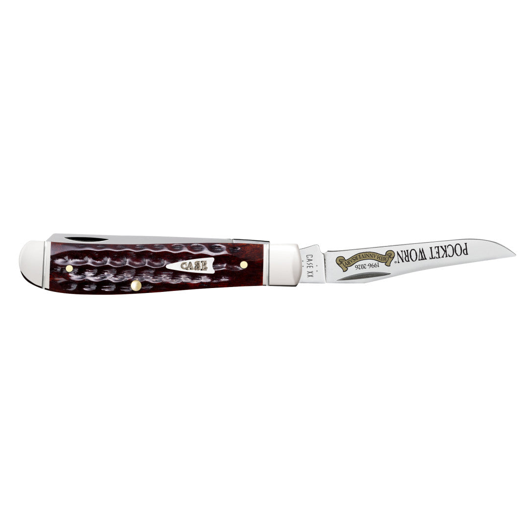 Pocket Worn® Corn Cob Jig Mahogany Bone Mini Trapper Open