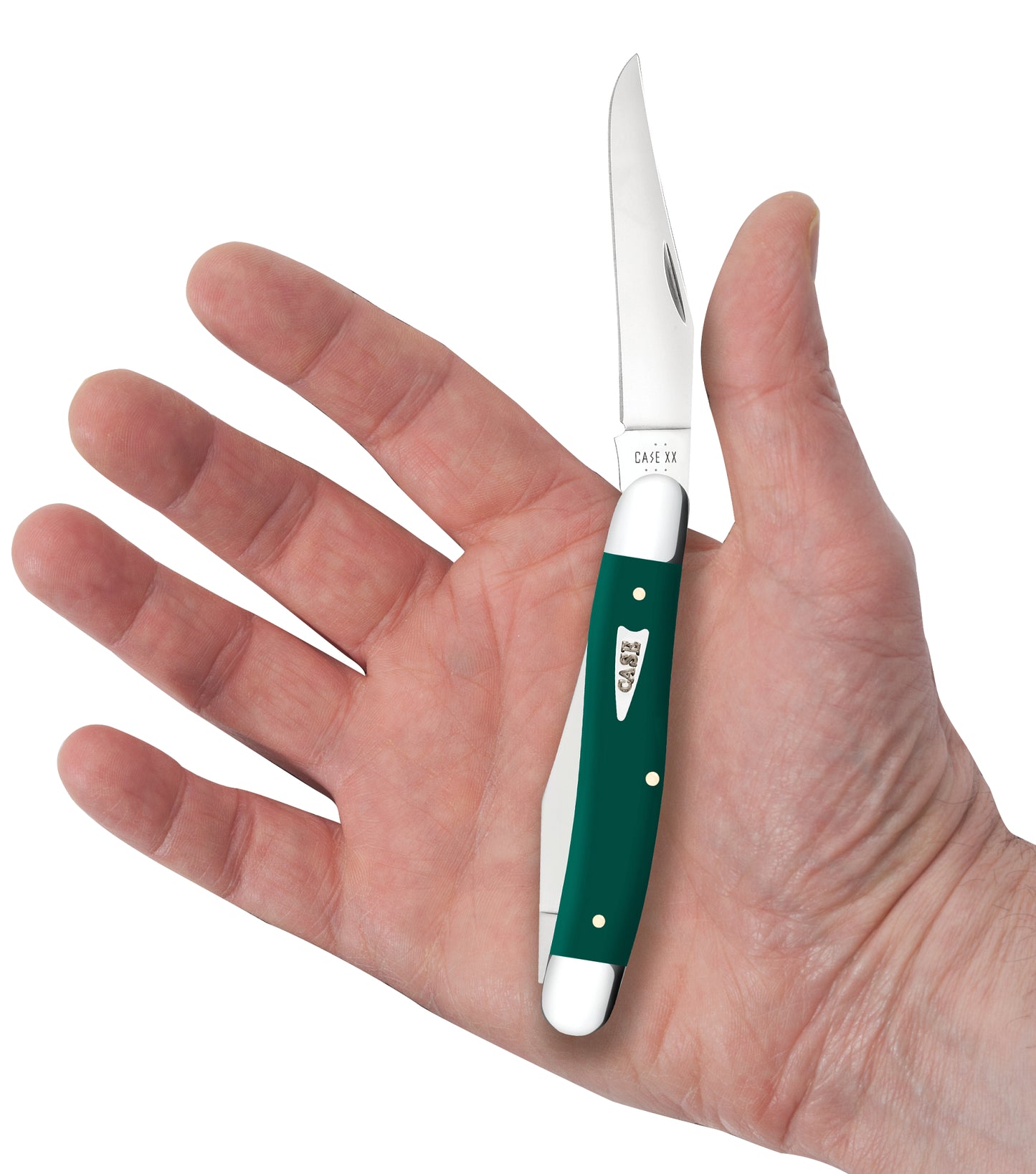 Smooth Spruce Green Synthetic Muskrat In Hand