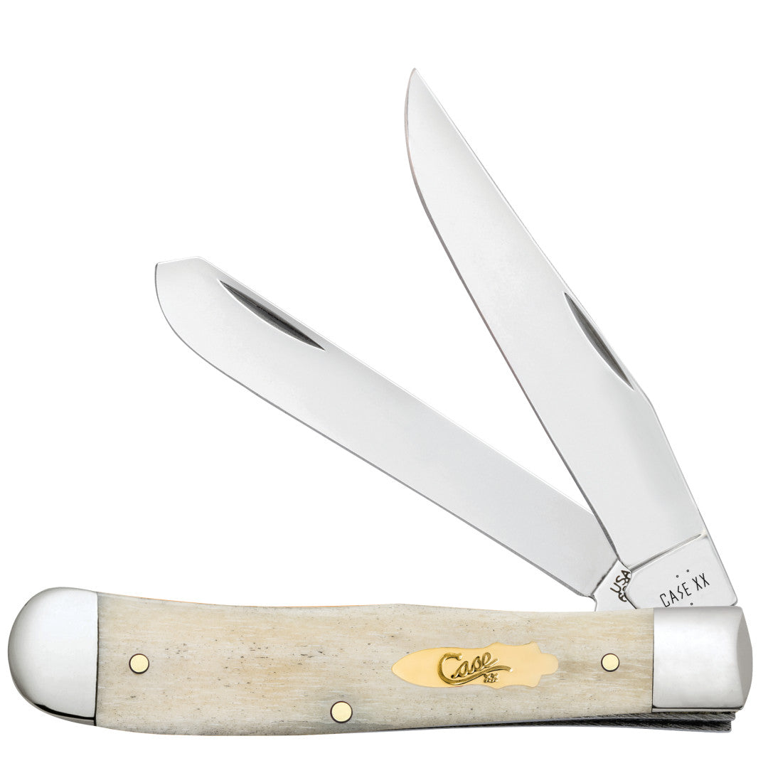 Smooth Natural Bone Trapper - Brass Bomb Shield Front View