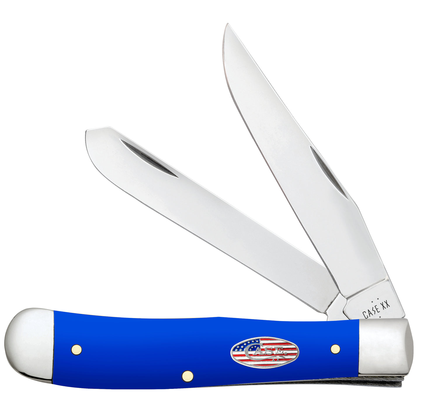 Royal Blue Synthetic Smooth Trapper Front View
