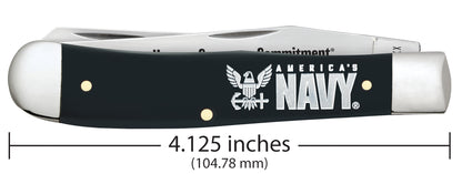 US Navy® Embellished Smooth Black Synthetic Trapper Gift Set  Dimensions