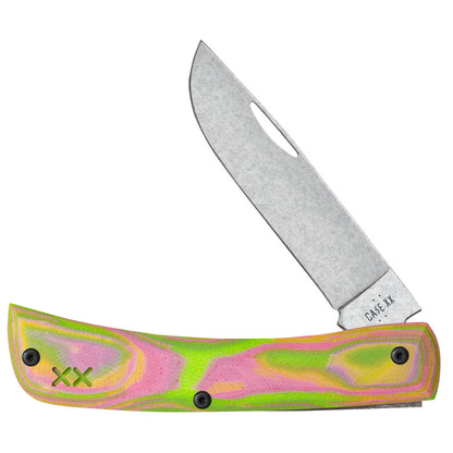 Crossroads™ Series - DayGlo/Lime/Pink Burl G-10 XR Sod Buster® Jr  Front View