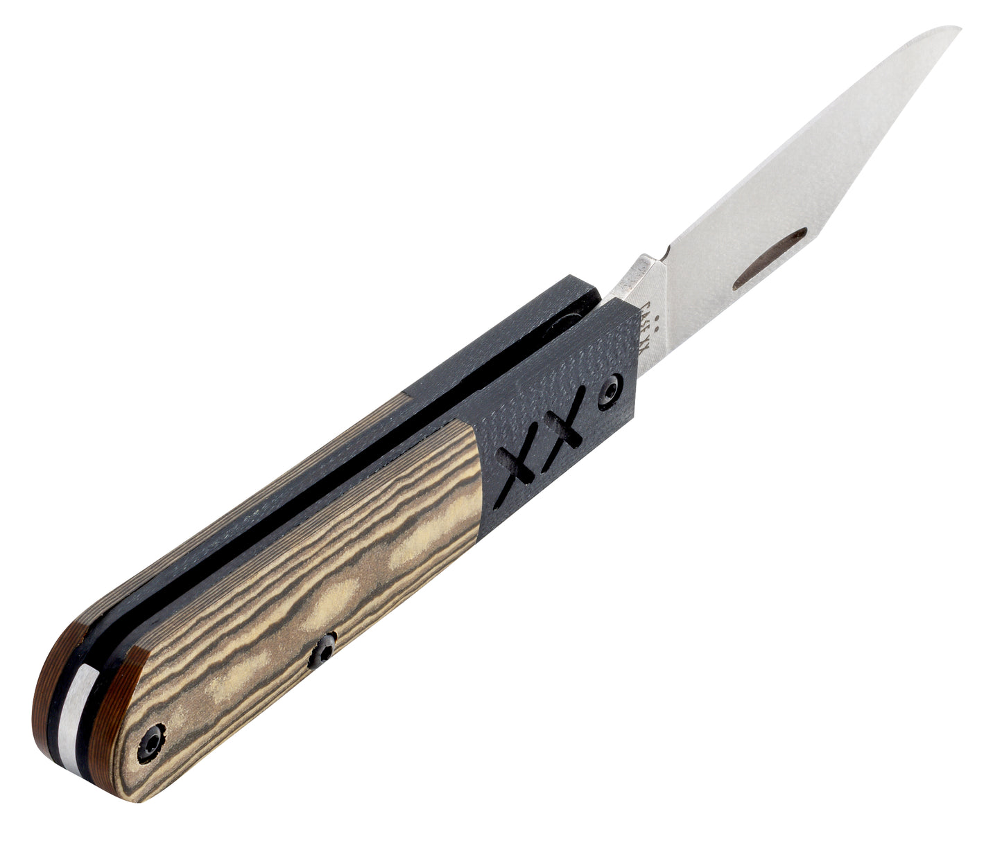Crossroads Smooth Black & Tan Richlite® w/Black G-10 XR Barlow Angled Open Shot
