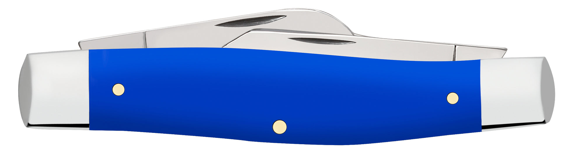 Royal Blue Synthetic Smooth Large Stockman Closed