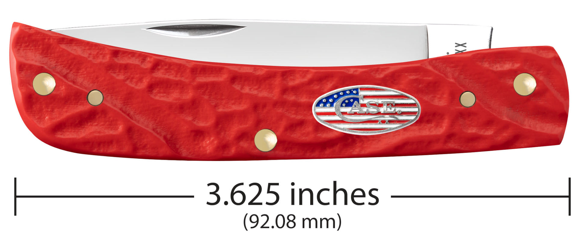 Jigged Red Synthetic Sod Buster® Jr - Stars & Stripes Shield Dimensions