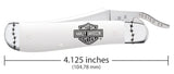 Harley-Davidson® Embellished White Synthetic RussLock® Dimensions