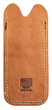 Genuine Brown Leather Knife Slip with Herringbone Design Back View