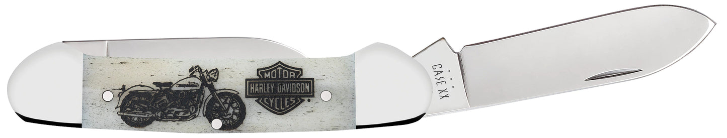 Harley Davidson® Embellished Smooth Natural Bone Canoe Open