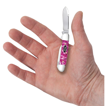 Smooth Pink Crackle Kirinite® Baby Butterbean in Hand