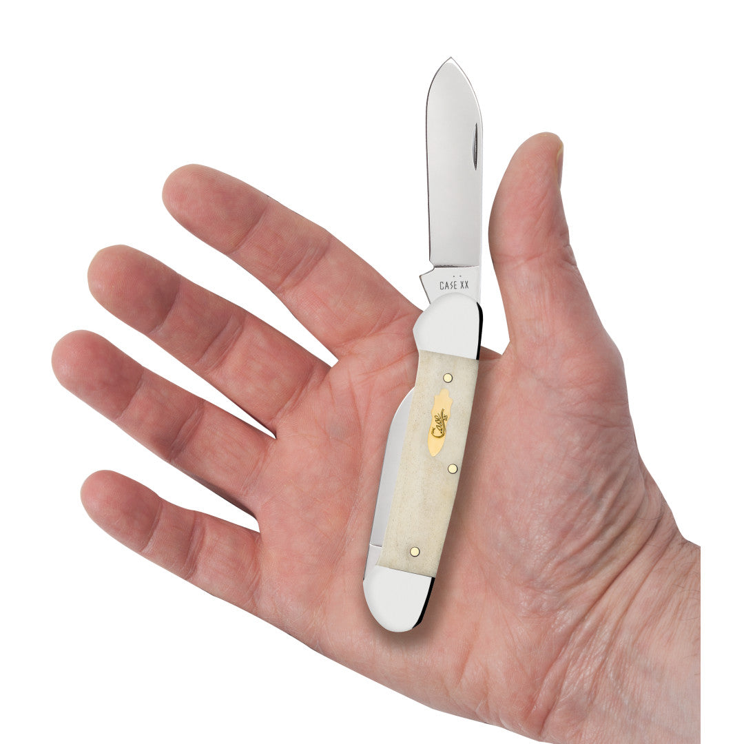 Smooth Natural Bone Canoe - Brass Bomb Shield in Hand