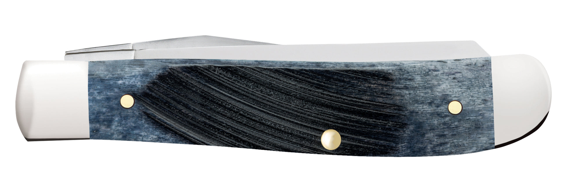 Sawcut Jigged Gray Bone Mini Trapper Closed