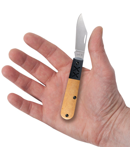 Crossroads Smooth Tan Richlite® w/Black G-10 XR Barlow  in Hand