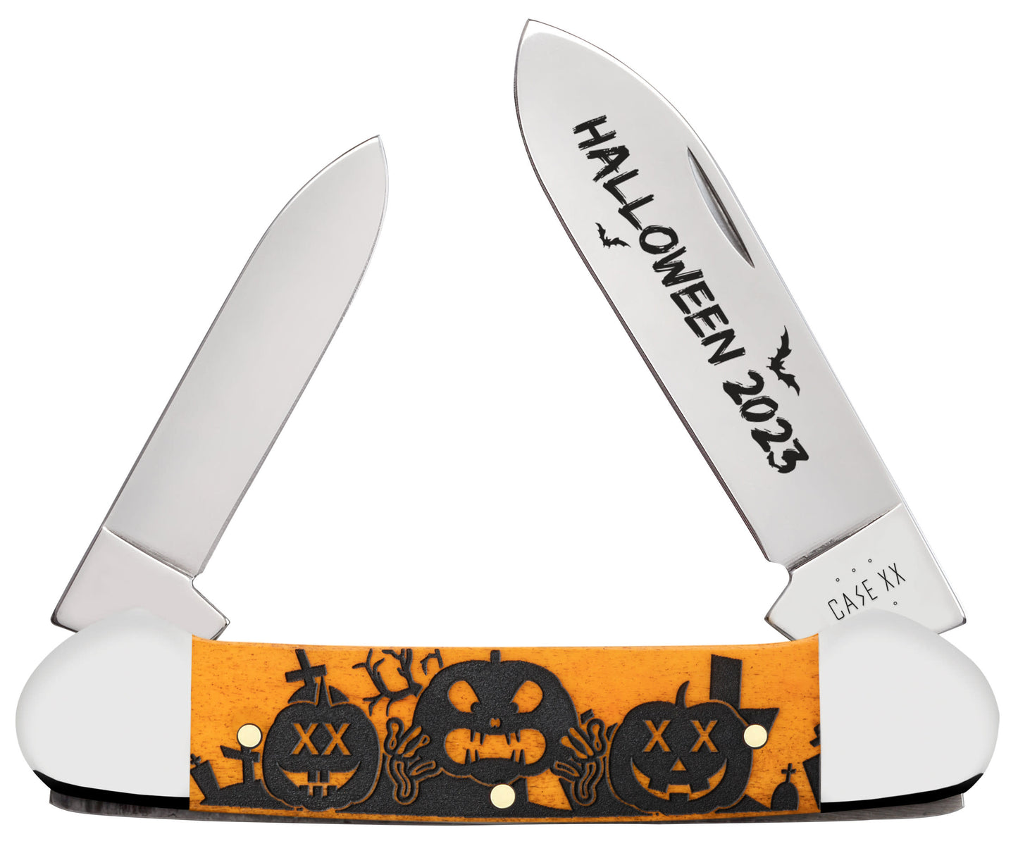 Halloween Smooth Persimmon Orange Bone Canoe Front View