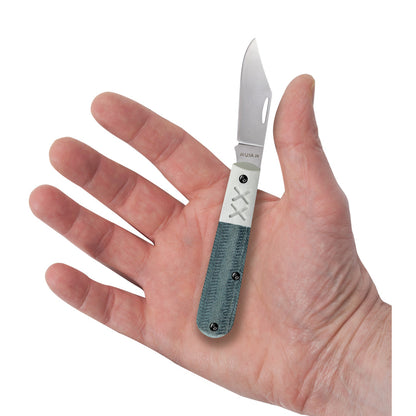 Crossroads™ Blue Denim Canvas Laminate w/ White G-10 XR Barlow in Hand