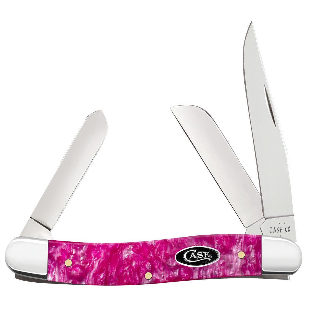 Case® | Smooth Pink Crackle Kirinite® Medium Stockman – caseknives.com