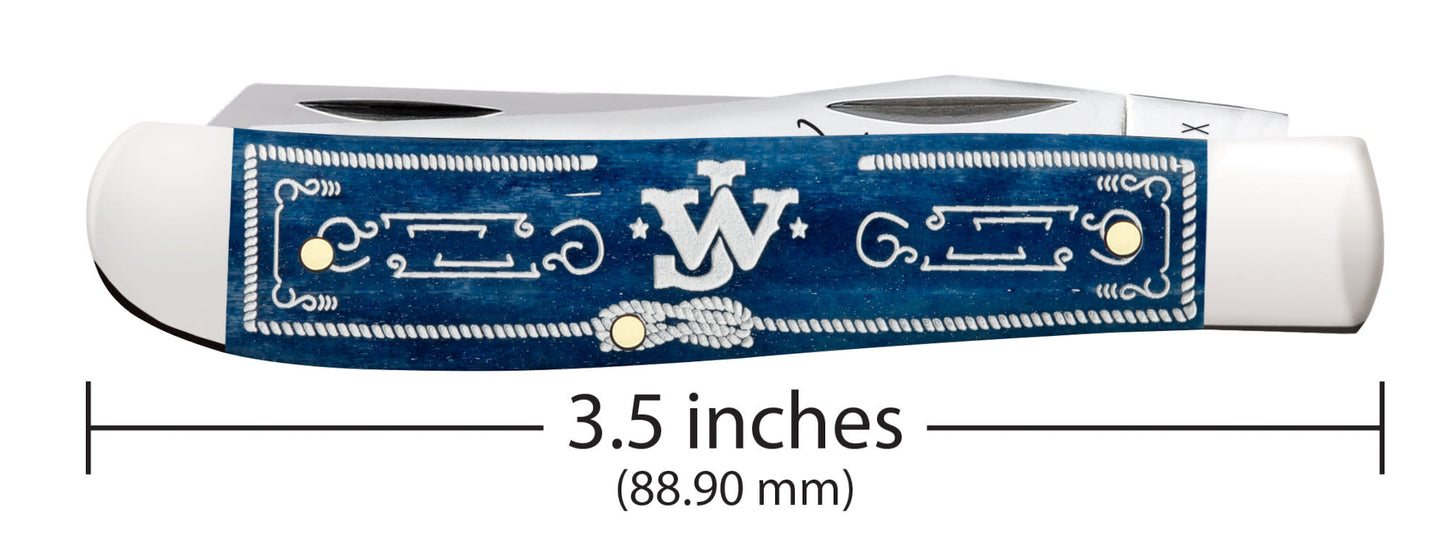 John Wayne Embellished Smooth Navy Blue Bone Mini Trapper dimensions.