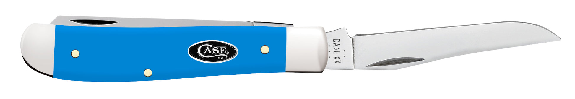 Smooth Light Blue Synthetic Mini Trapper open.