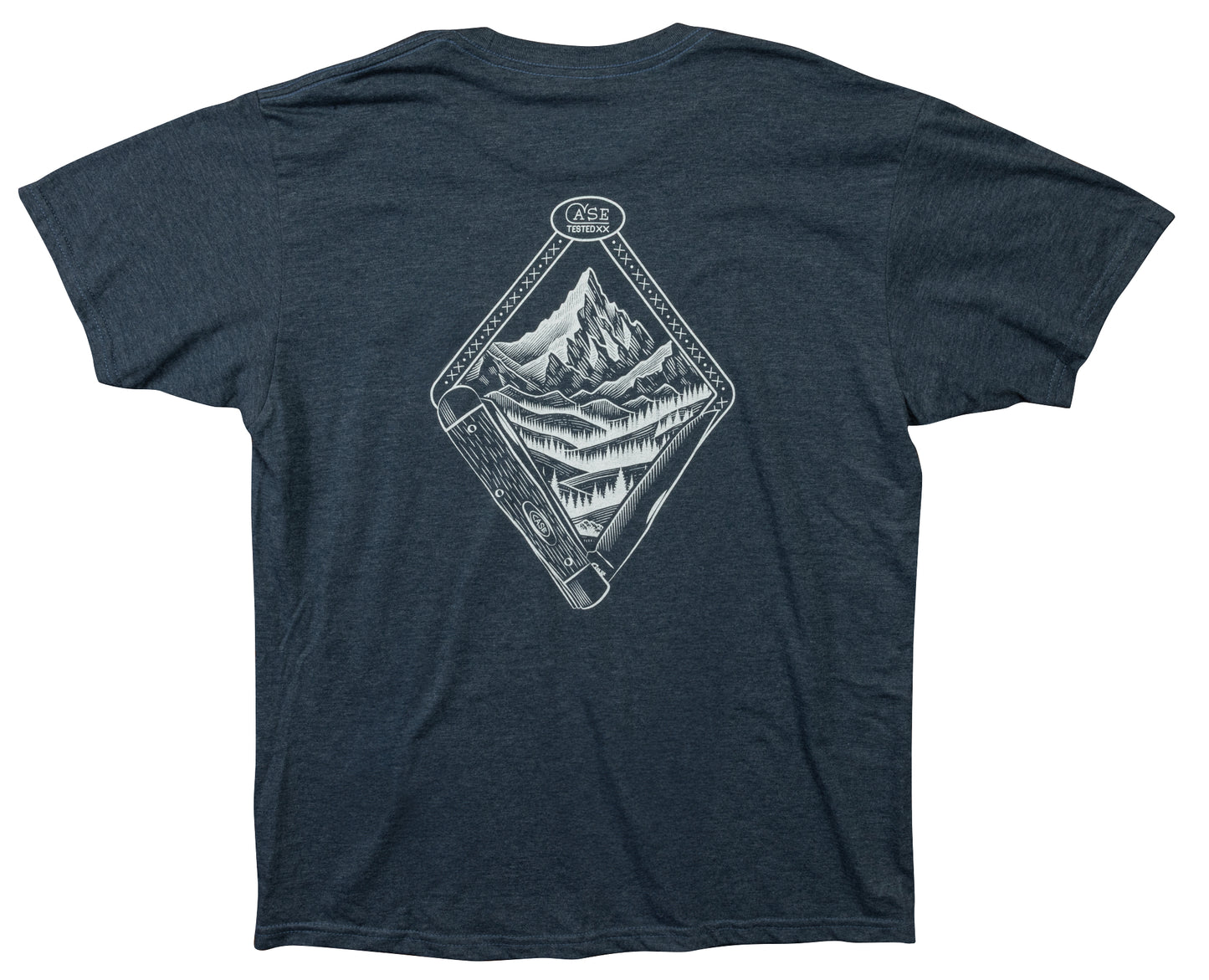 Navy Heather T-Shirt Back View