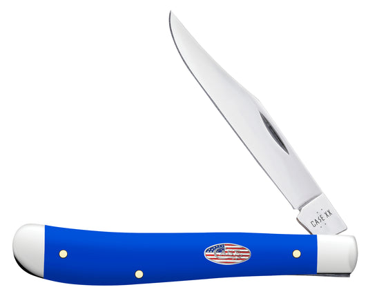 Royal Blue Synthetic Smooth Slimline Trapper Front View