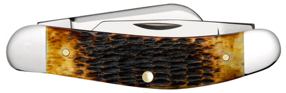 Rogers Jigged Burnt Amber Bone CS Sowbelly Closed