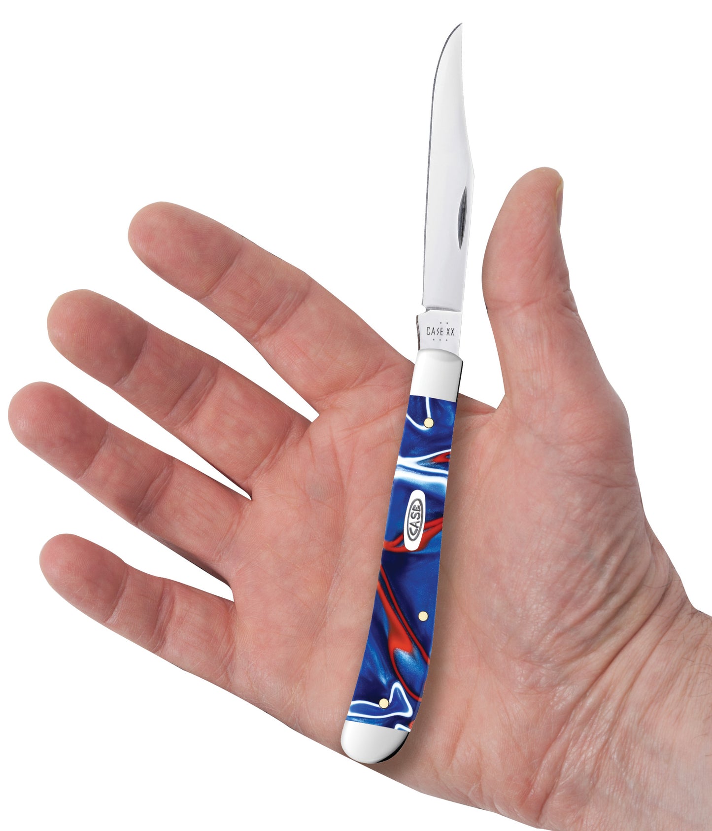 Smooth Patriotic Kirinite® Slimline Trapper in hand.