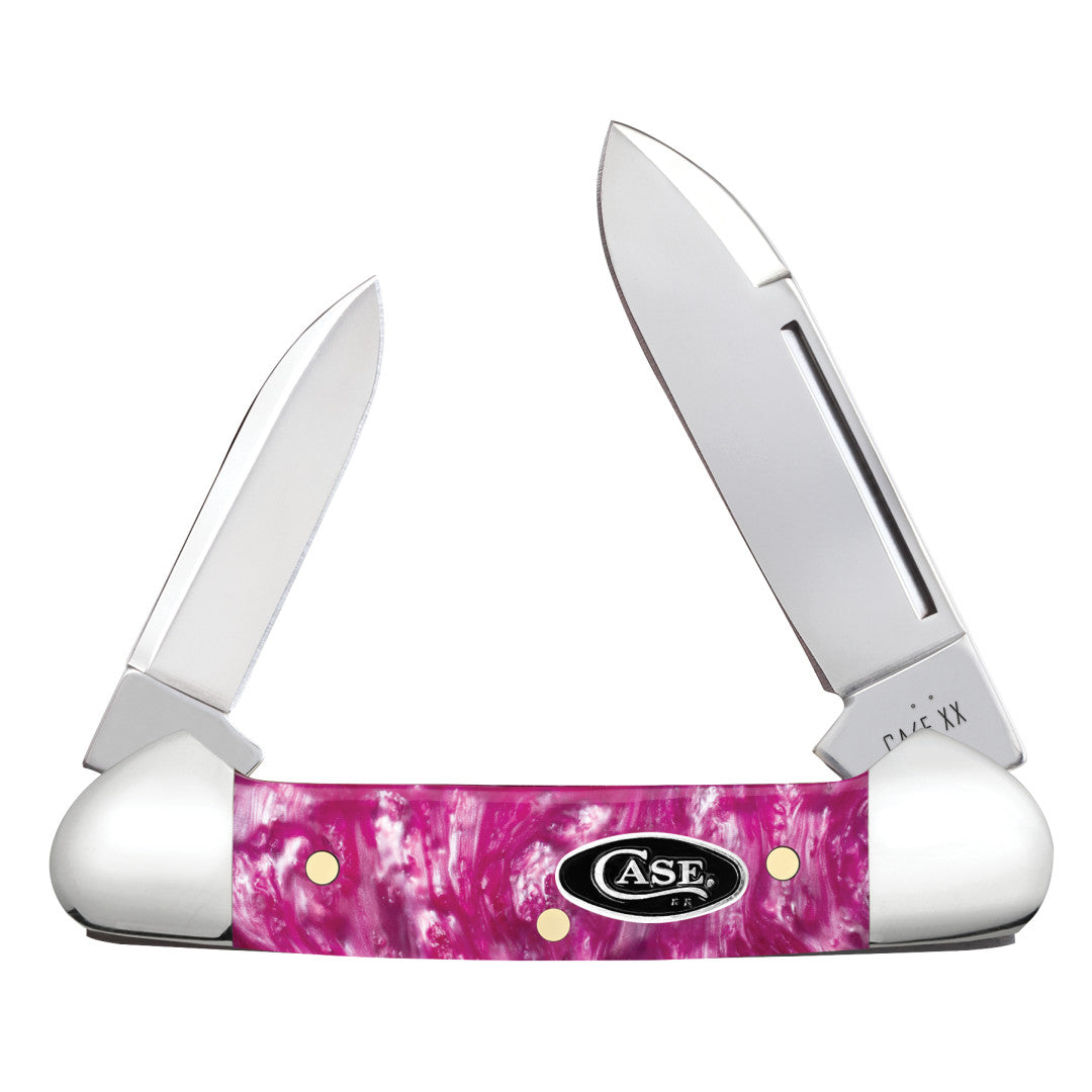 Smooth Pink Crackle Kirinite® Baby Butterbean Front View