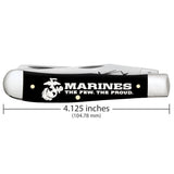 USMC® Embellished Smooth Black Synthetic Trapper  Dimensions