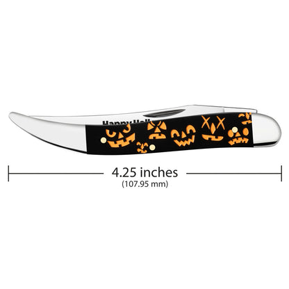 Halloween Jack-o-Lantern Smooth Black Synthetic Medium Texas Toothpick Dimensions