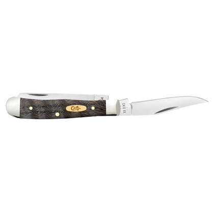 Smooth Black Curly Oak Wood Tiny Trapper Open