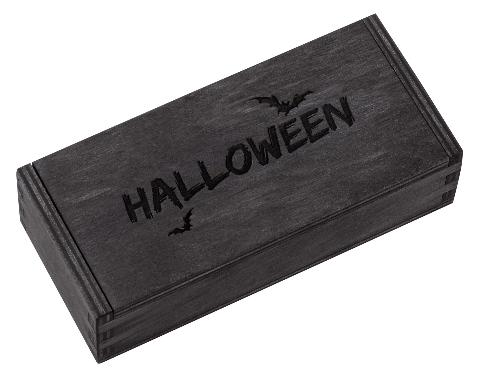 Halloween Smooth Persimmon Orange Bone Canoe Puzzle Box