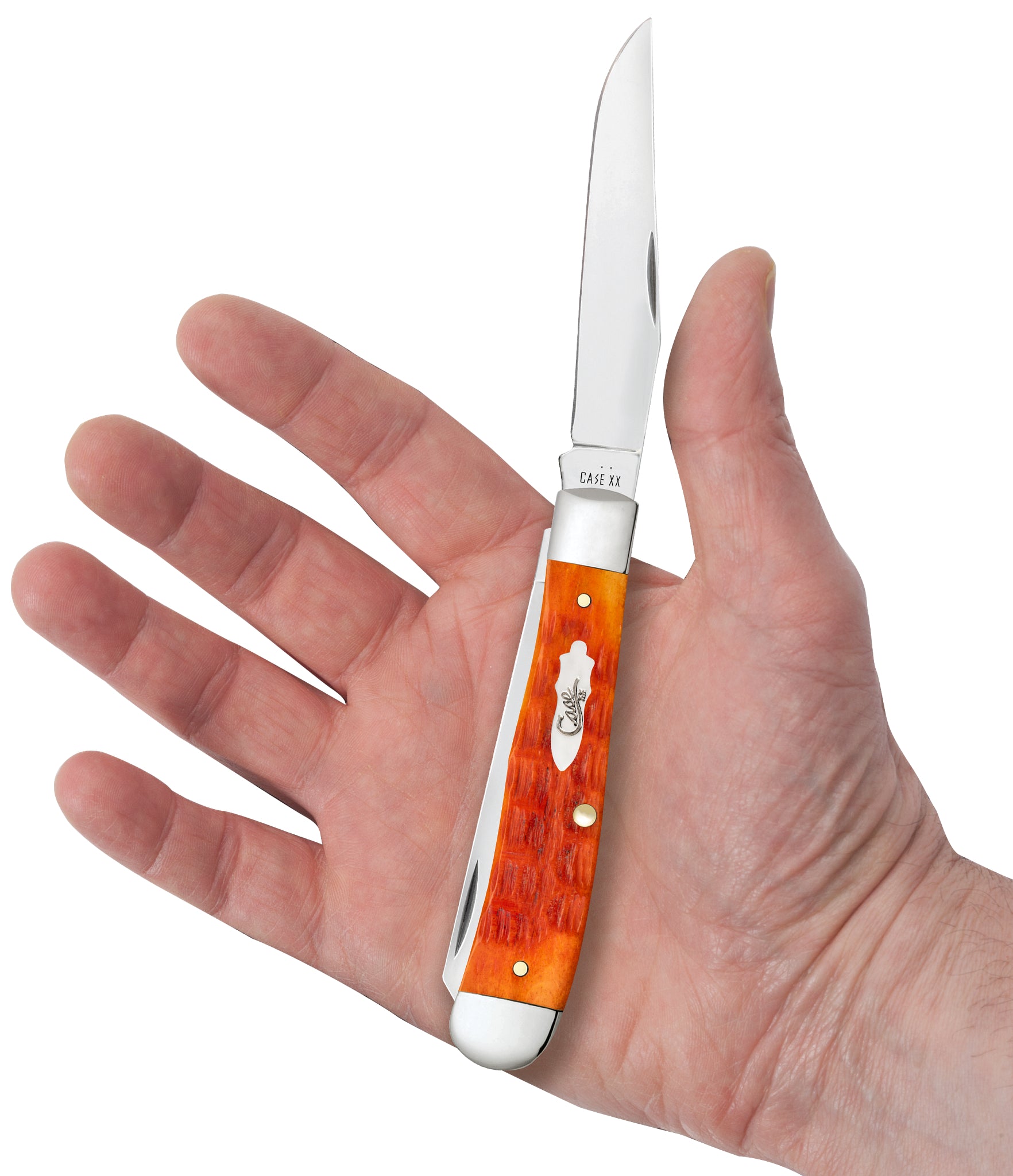 Crandall Jigged Tequila Sunrise Bone Trapper in Hand