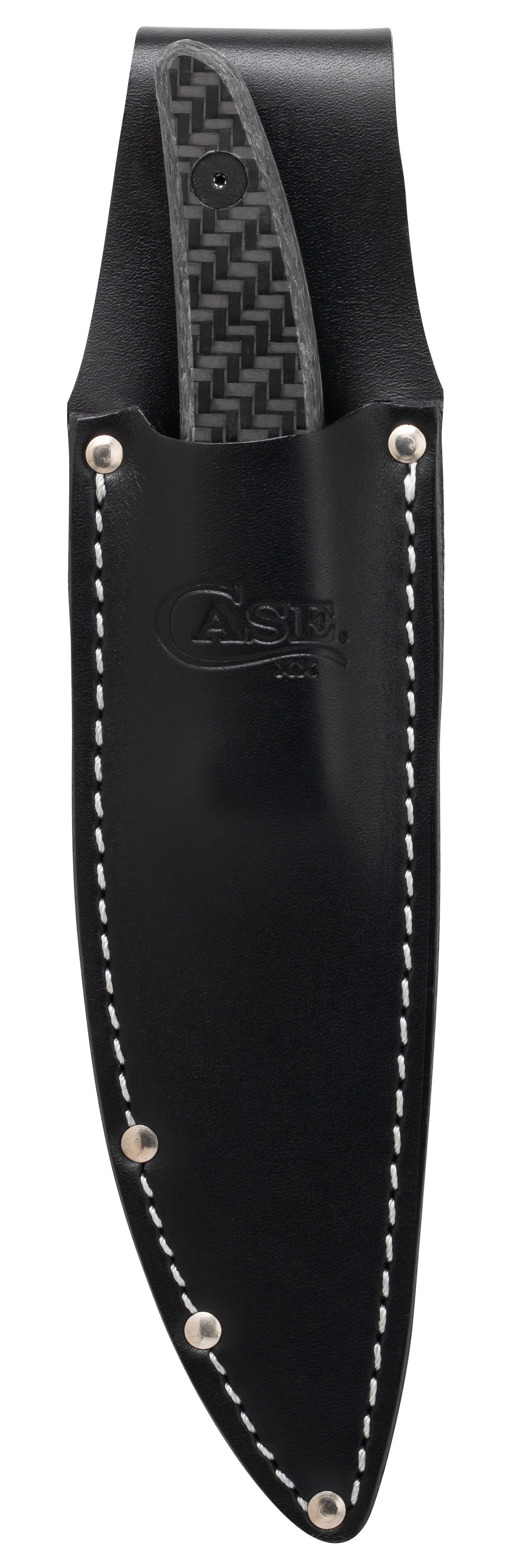 Black Carbon Fiber Weave Hunter CT2 in Embellished Leather Sheath