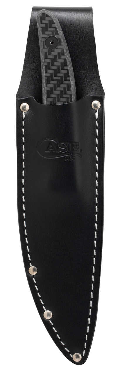 Black Carbon Fiber Weave Hunter CT2 in Embellished Leather Sheath