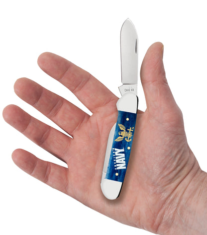 US Navy® Embellished  Smooth Navy Blue Bone Canoe in Hand