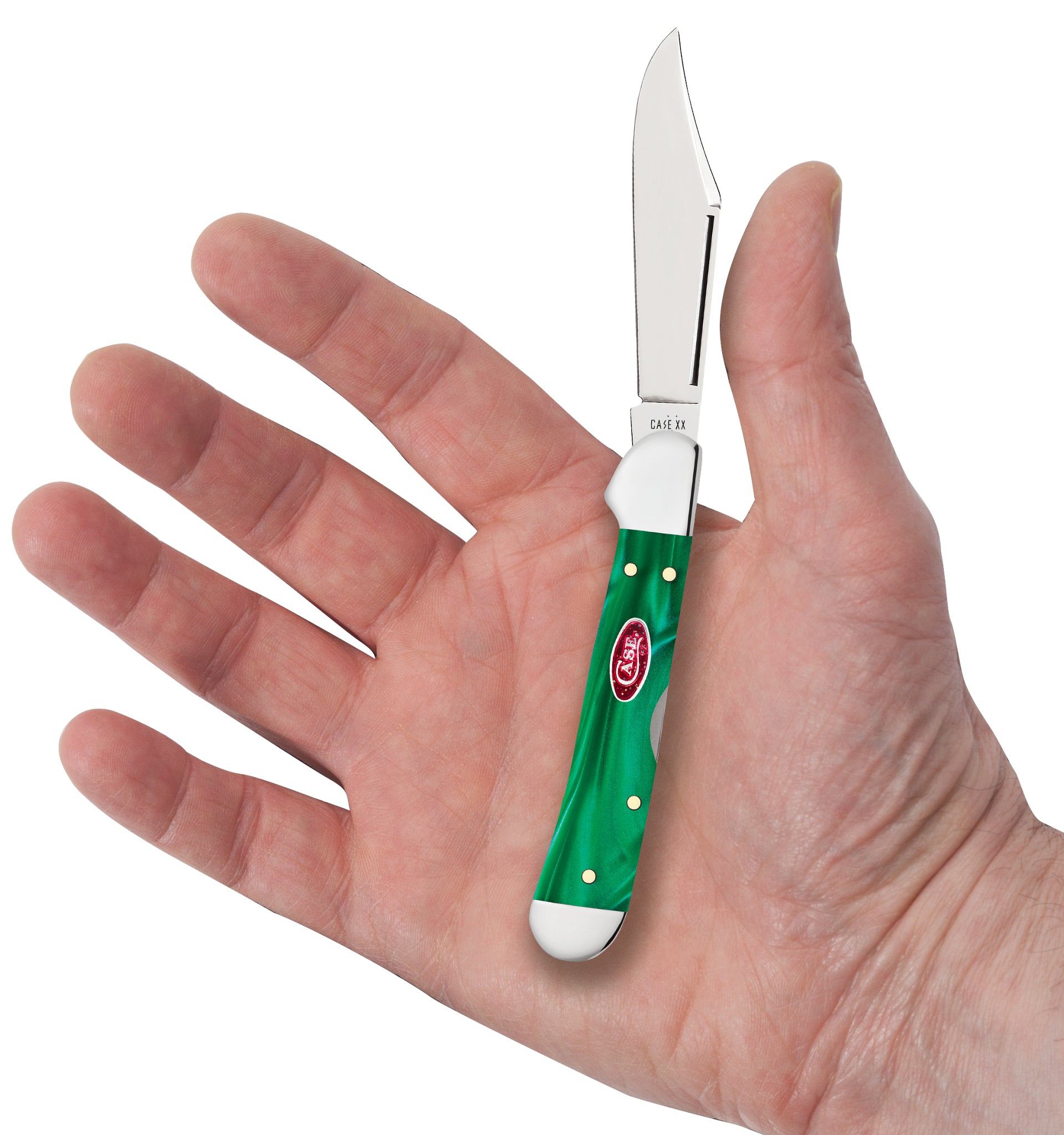 Smooth Green Pearl Kirinite® Mini CopperLock® In Hand