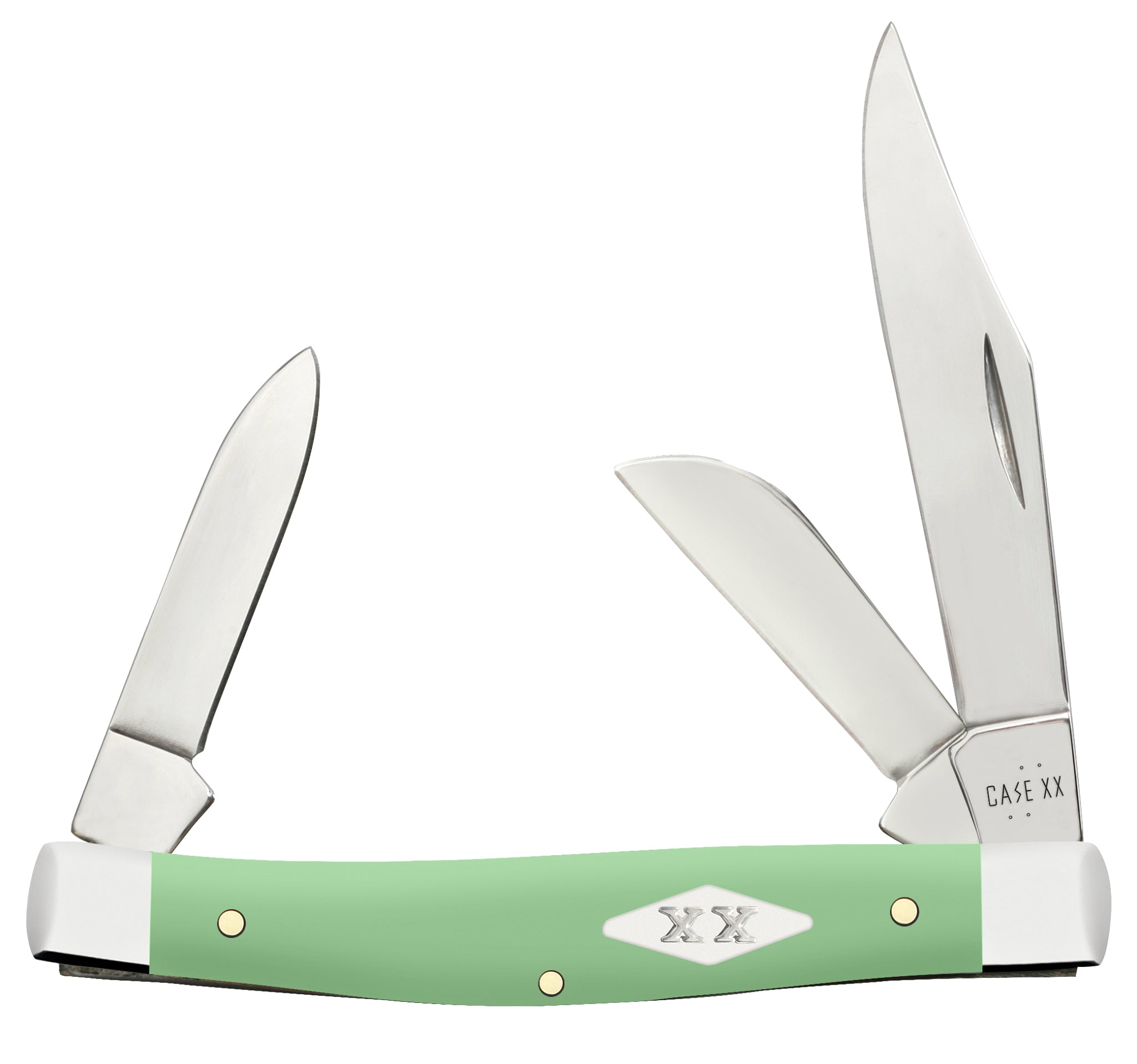 CCP ミドルサイズ メタルフローズン クリアグリーン Case® | Smooth Mint Green Synthetic Medium Stockman – caseknives.com