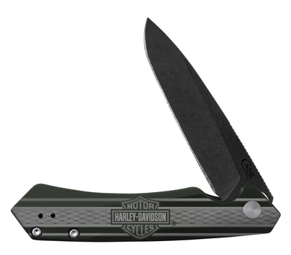 Harley Davidson® Embellished Smooth OD Green Anodized Aluminum Handle Kinzua Front View