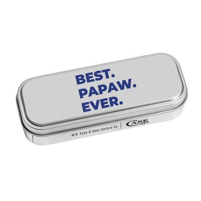 Papaw - Smooth Mediterranean Blue Bone Mini Trapper w/Tin Gift Tin