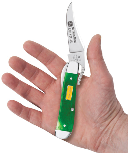 John Deere Sawcut Jig Green Bone RussLock® in hand.