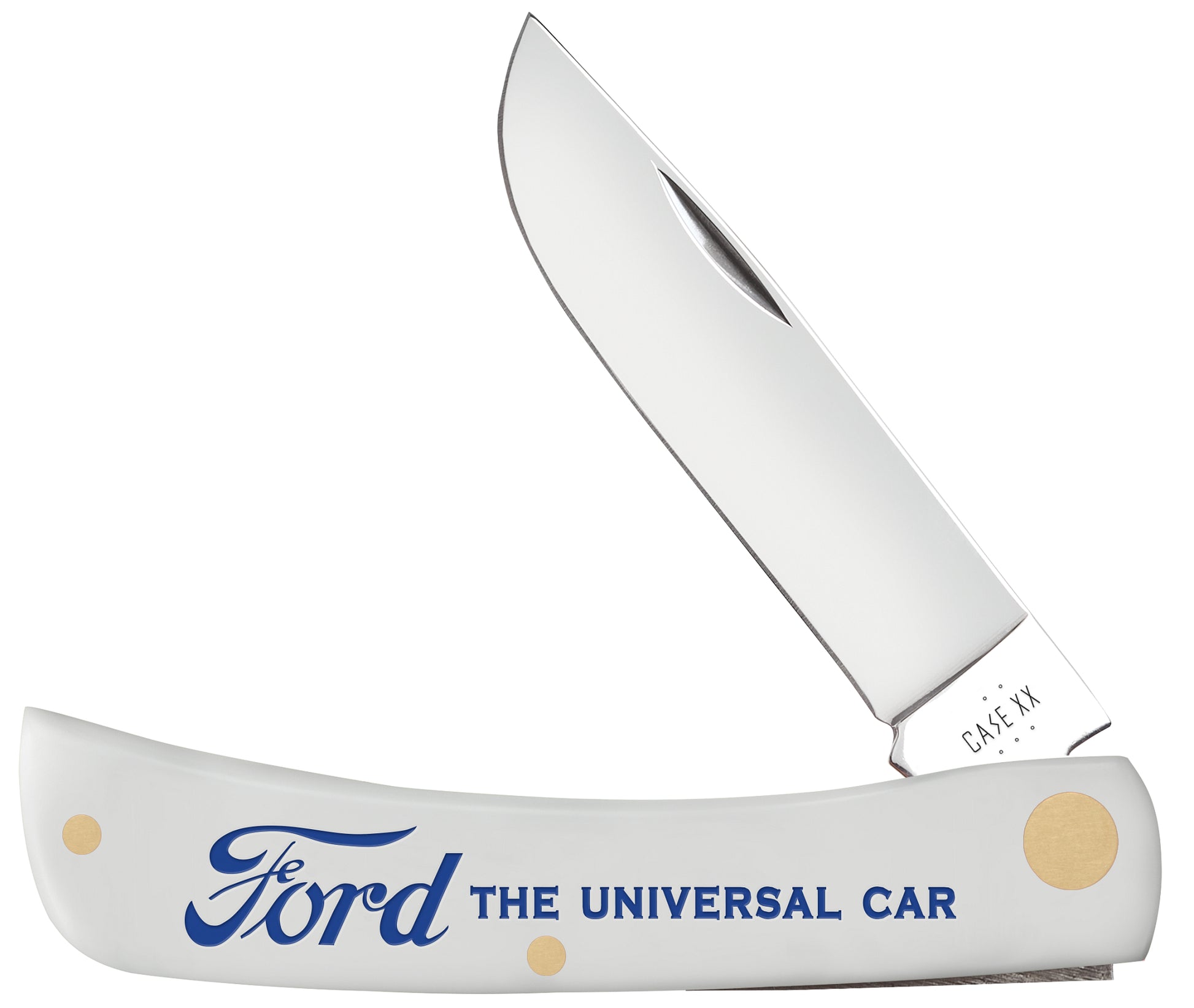 Ford Embellished Smooth White Synthetic Sod Buster® Jr Front View