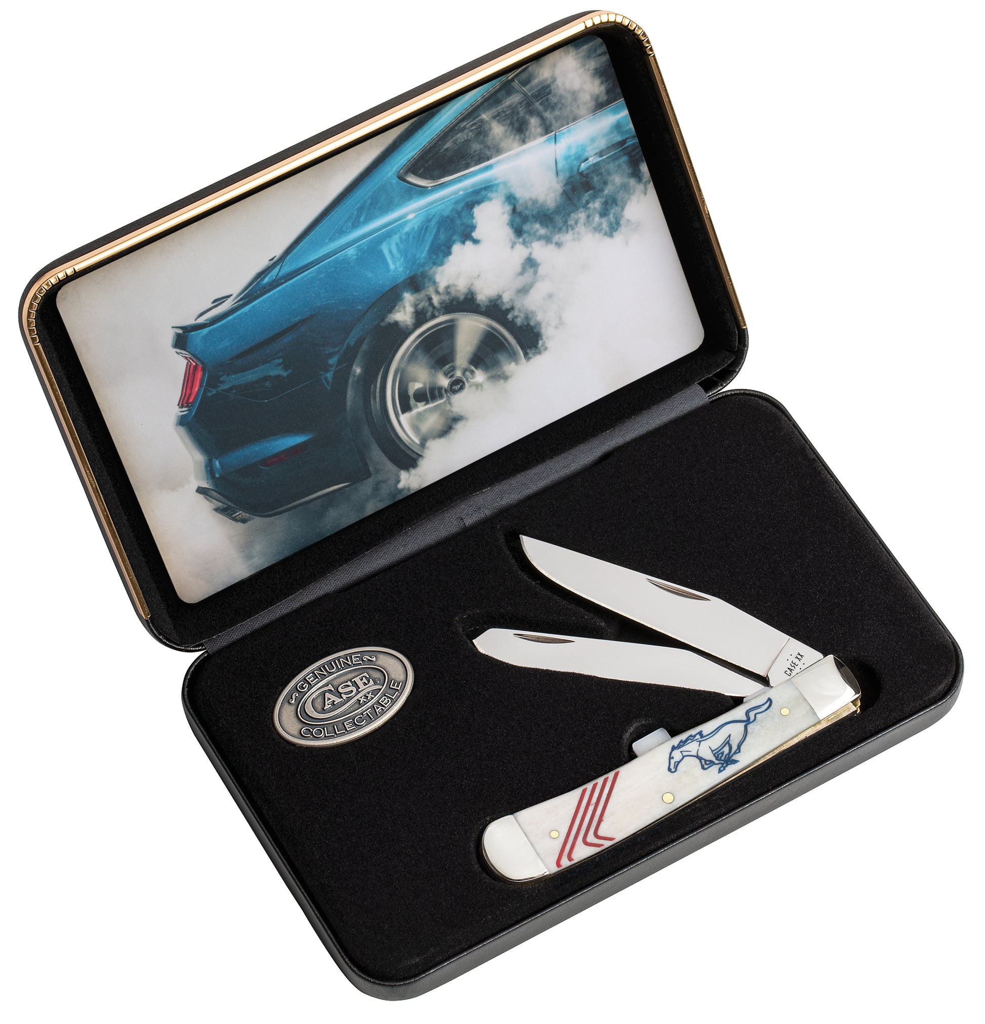 Ford Embellished Smooth Natural Bone Trapper Gift Set  in Packaging with Lid Open