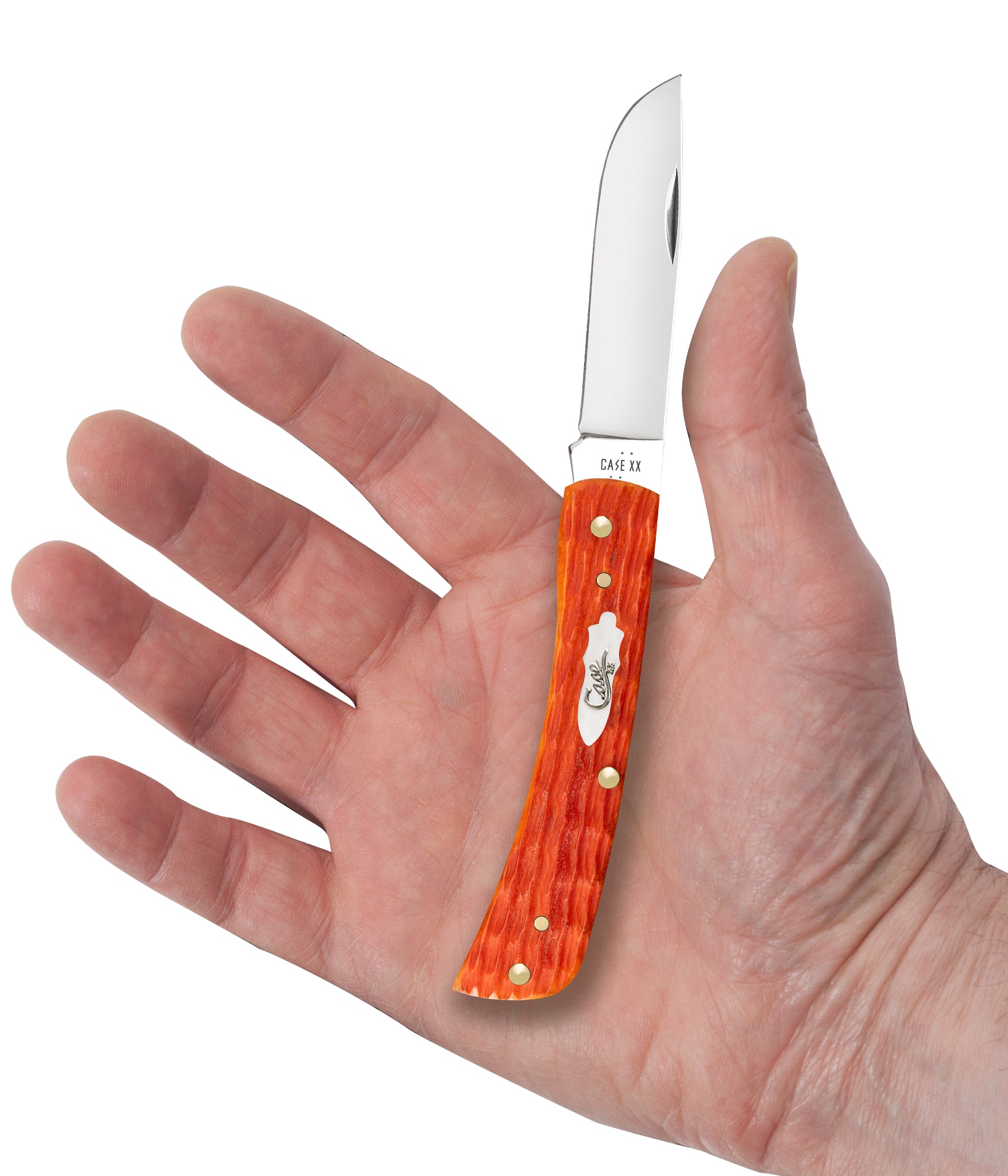 Crandall Jigged Tequila Sunrise Bone Sod Buster® Jr in Hand