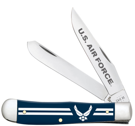 U.S. Air Force™ Embellished Smooth Blue Synthetic Trapper front view.