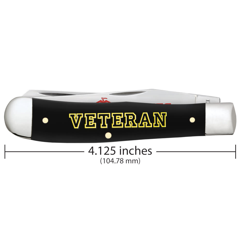 USMC® Embellished Smooth Black Synthetic Trapper  Dimensions